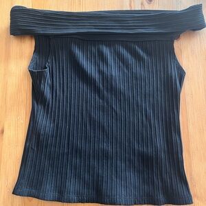 Ribbed Off-the-Shoulder Top | Large